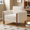 Upholstered Accent Chair Teddy Velvet with Walnut Legs