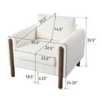 Poltrona decorativa imbottita in velluto Teddy con gambe in noce