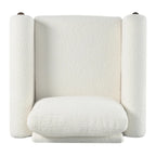 Poltrona decorativa imbottita in velluto Teddy con gambe in noce