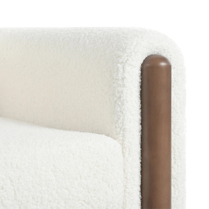Upholstered Accent Chair Teddy Velvet with Walnut Legs