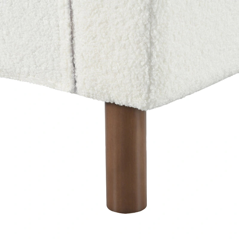 Upholstered Accent Chair Teddy Velvet with Walnut Legs