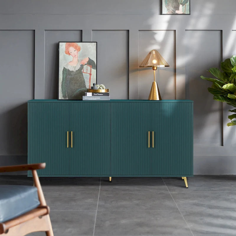 TV Stand with Antique Handles Storage and Adjustable Shelves
