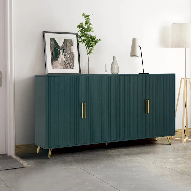 TV Stand with Antique Handles Storage and Adjustable Shelves