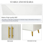 TV Stand with Antique Handles Storage and Adjustable Shelves
