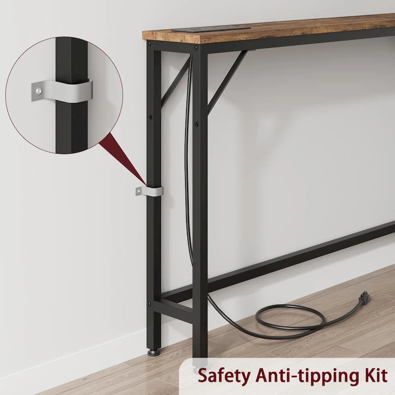 5.9 Narrow Sofa Table with Outlets