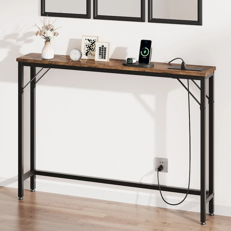 5.9 Narrow Sofa Table with Outlets