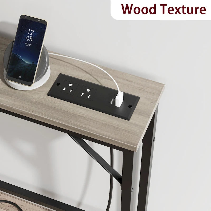 5.9 Narrow Sofa Table with Outlets