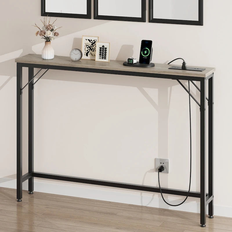 5.9 Narrow Sofa Table with Outlets