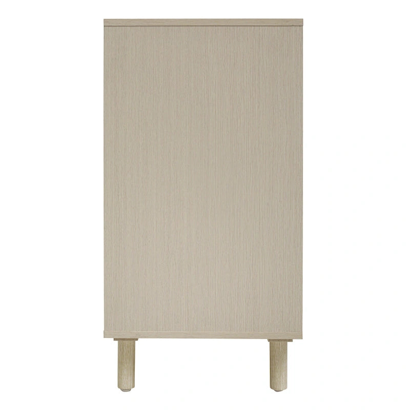 Two-Door Storage Cabinet with Three Drawers and Adjustable Shelves