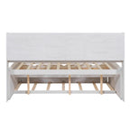 Captain-Bett in Full-Size aus Kiefernholz mit Regalen, Schubladen und Ausziehbett