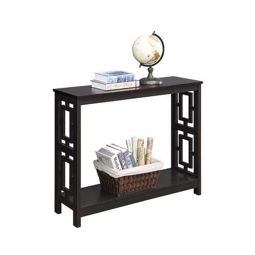 Console Table with Bottom Shelf Asian-Inspired Design