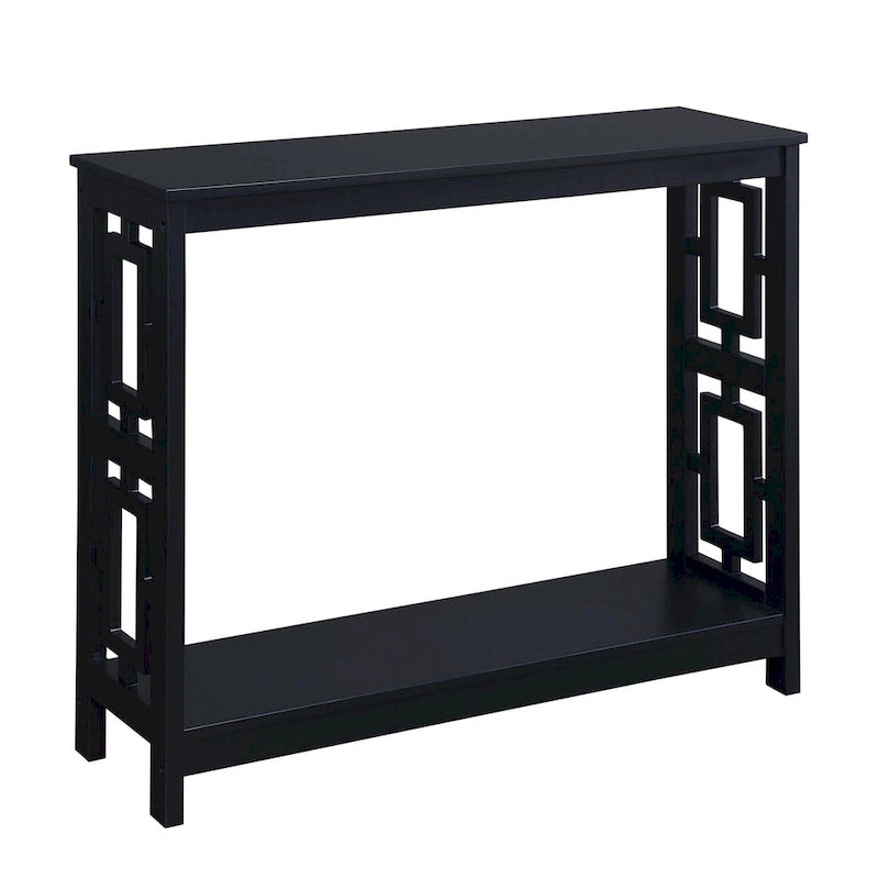 Console Table with Bottom Shelf Asian-Inspired Design