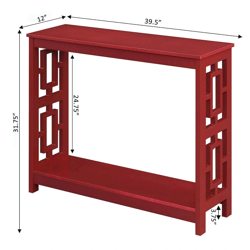 Console Table with Bottom Shelf Asian-Inspired Design
