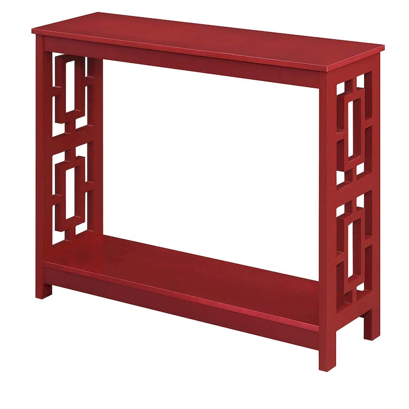 Console Table with Bottom Shelf Asian-Inspired Design