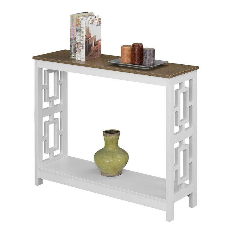 Console Table with Bottom Shelf Asian-Inspired Design
