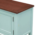 Retro consoletafel van massief acaciahout met laden en plank