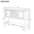 Retro consoletafel van massief acaciahout met laden en plank