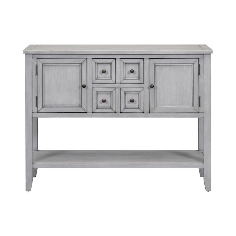 Retro Console Table Solid Acacia with Drawers and Shelf