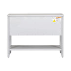 Retro consoletafel van massief acaciahout met laden en plank