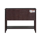 Retro consoletafel van massief acaciahout met laden en plank