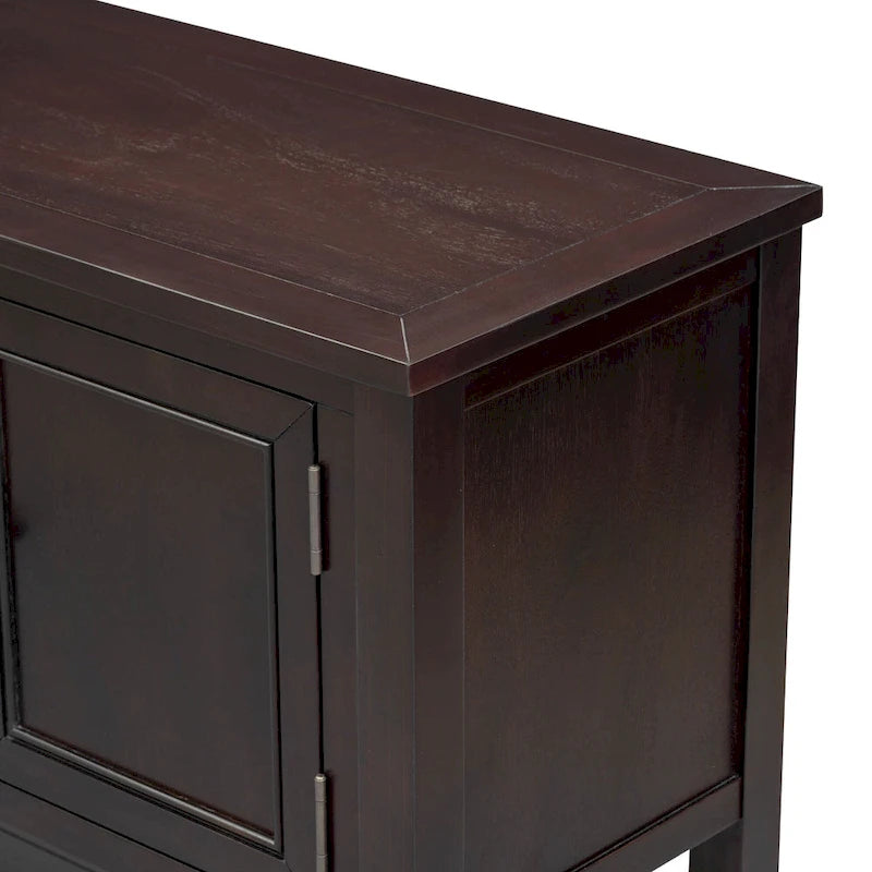 Retro Console Table Solid Acacia with Drawers and Shelf