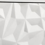 Aufbewahrungsschrank mit zwei Türen, geometrischem Akzent und verstellbaren Einlegeböden
