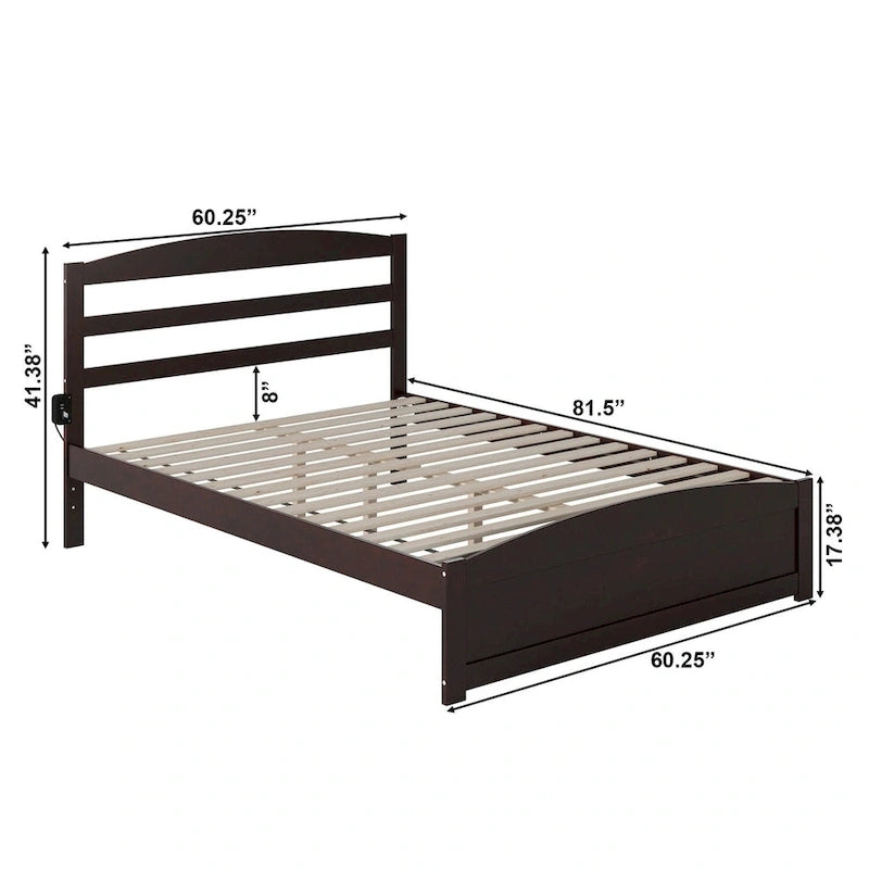 Warren Solid Wood Platform Bed with Footboard