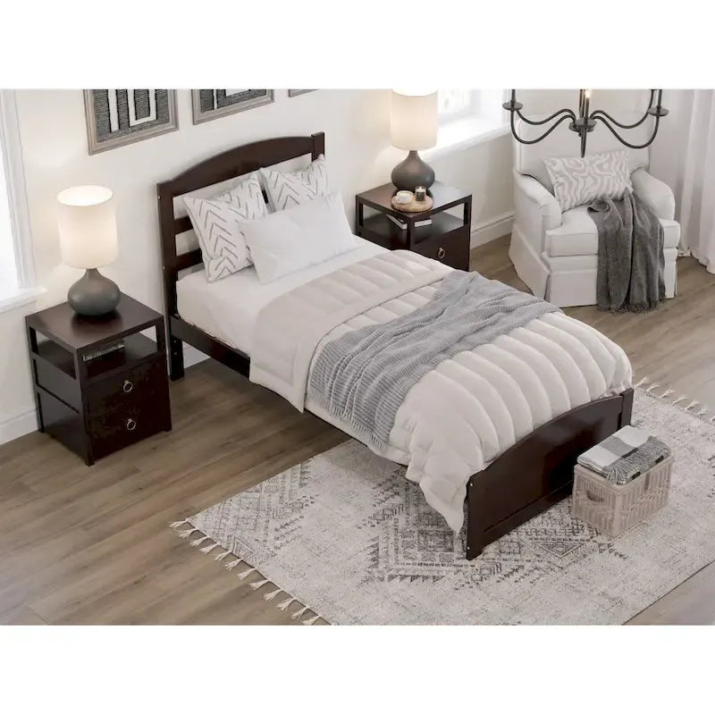 Warren Solid Wood Platform Bed with Footboard