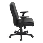 Sedia da ufficio in similpelle con schienale medio e supporto lombare