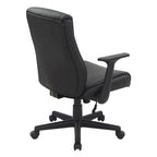Sedia da ufficio in similpelle con schienale medio e supporto lombare
