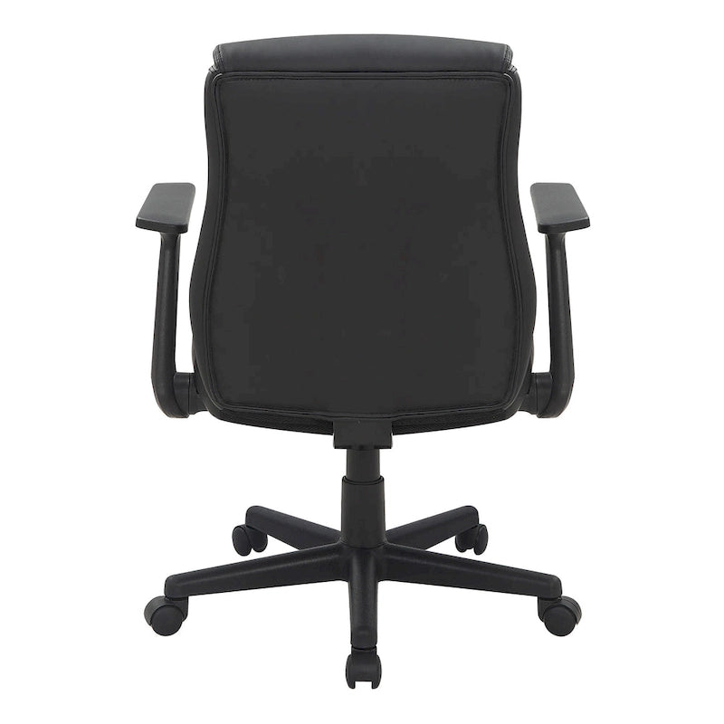 Mid-Back Faux Leather Office Chair with Lumbar Support