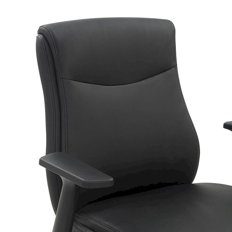 Mid-Back Faux Leather Office Chair with Lumbar Support