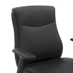Sedia da ufficio in similpelle con schienale medio e supporto lombare