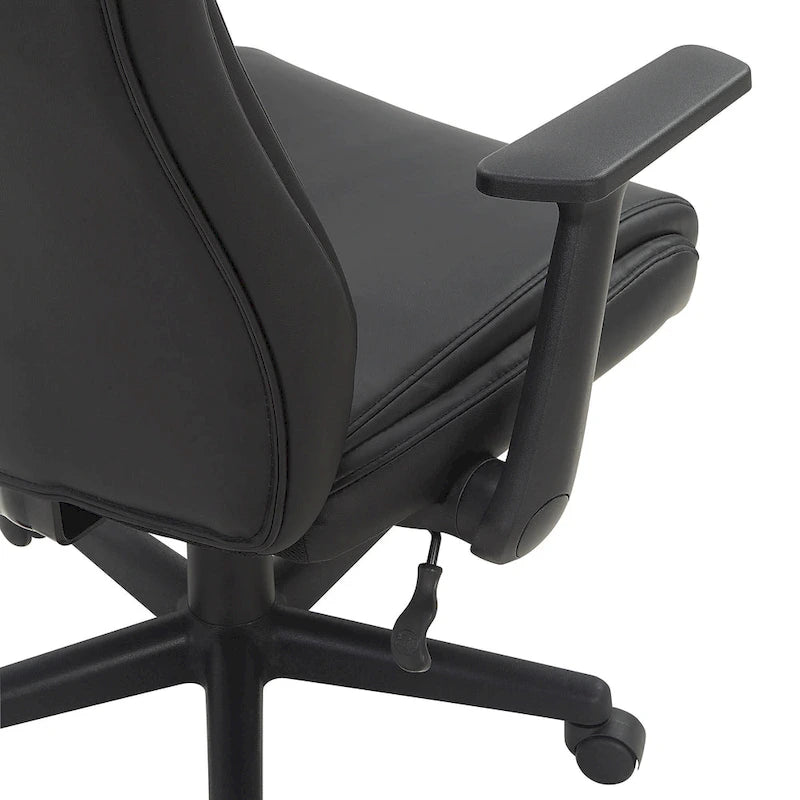 Mid-Back Faux Leather Office Chair with Lumbar Support