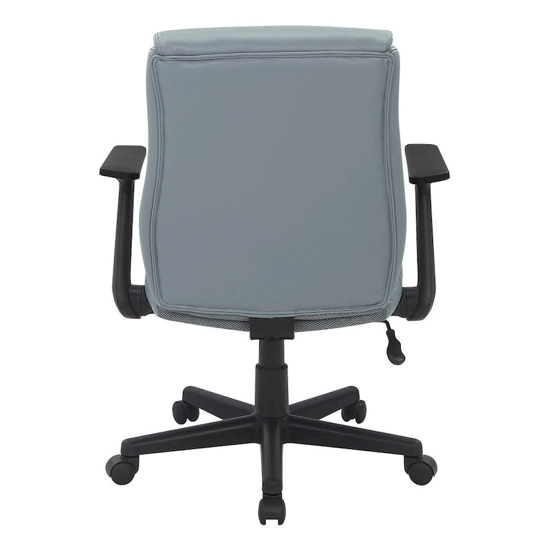 Mid-Back Faux Leather Office Chair with Lumbar Support