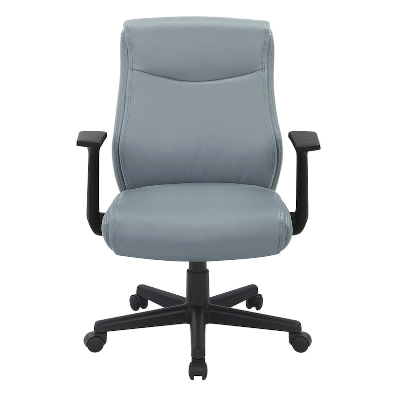 Mid-Back Faux Leather Office Chair with Lumbar Support