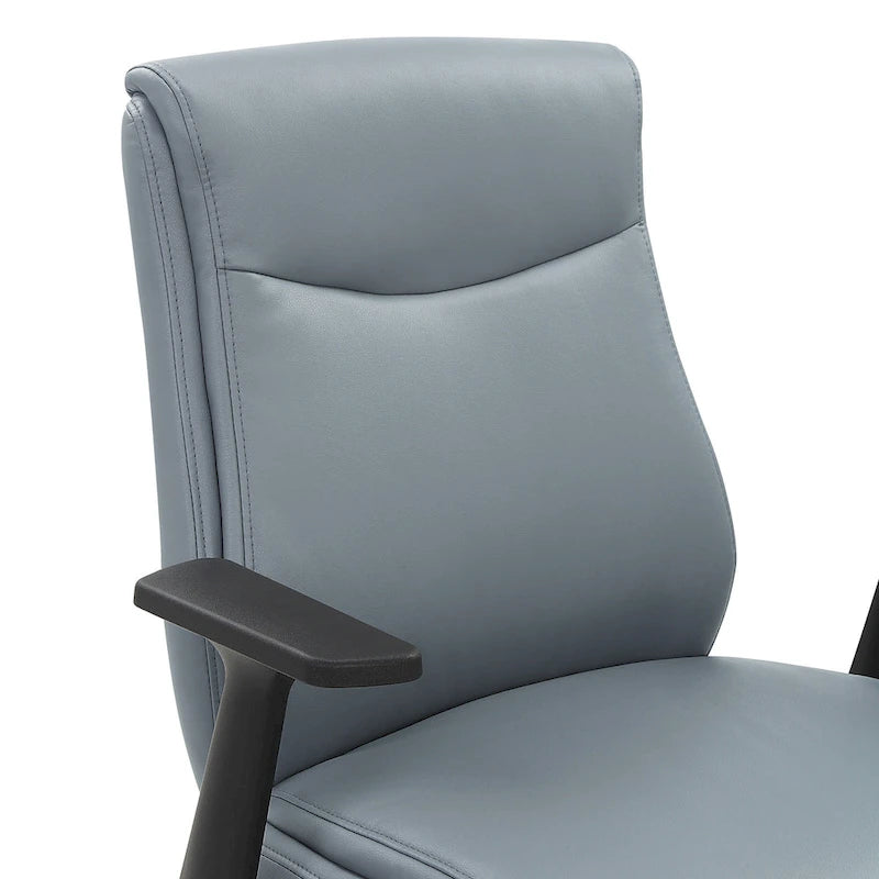 Mid-Back Faux Leather Office Chair with Lumbar Support