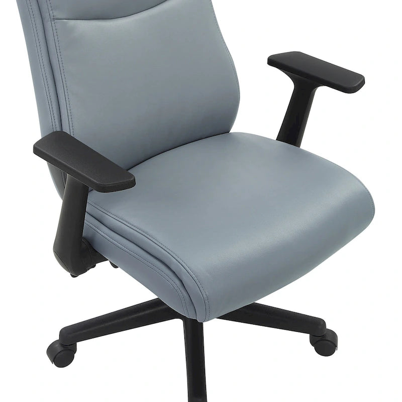 Mid-Back Faux Leather Office Chair with Lumbar Support