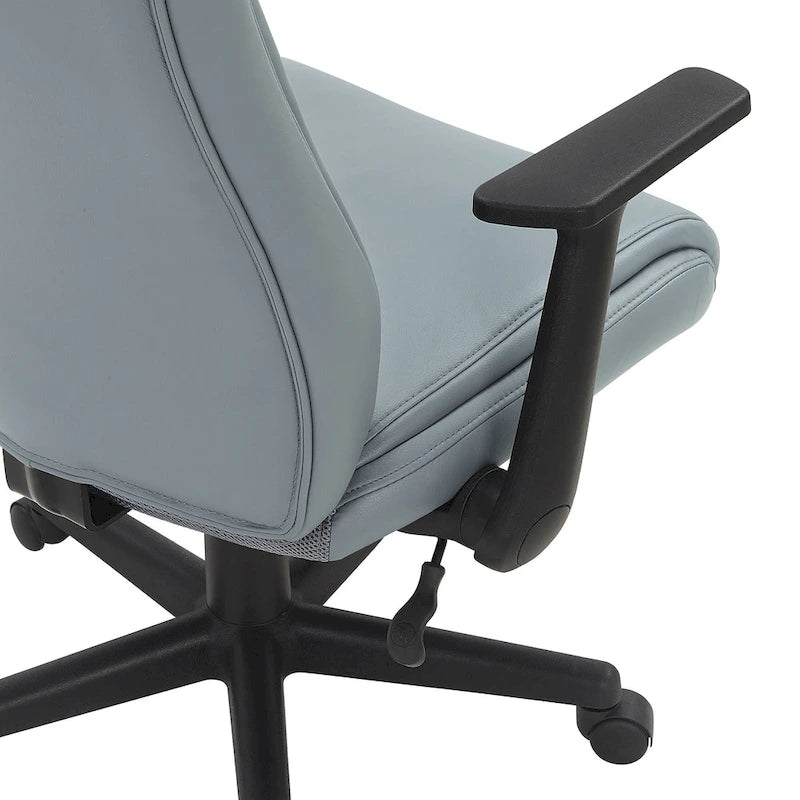 Mid-Back Faux Leather Office Chair with Lumbar Support