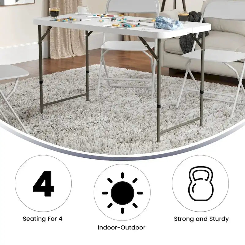 Plastic Height Adjustable Folding Table