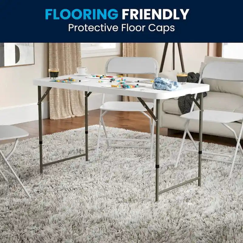 Plastic Height Adjustable Folding Table