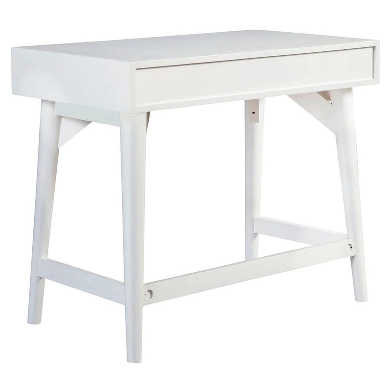 Writing Desk with Textured Wood Drawers and Gold Hardware