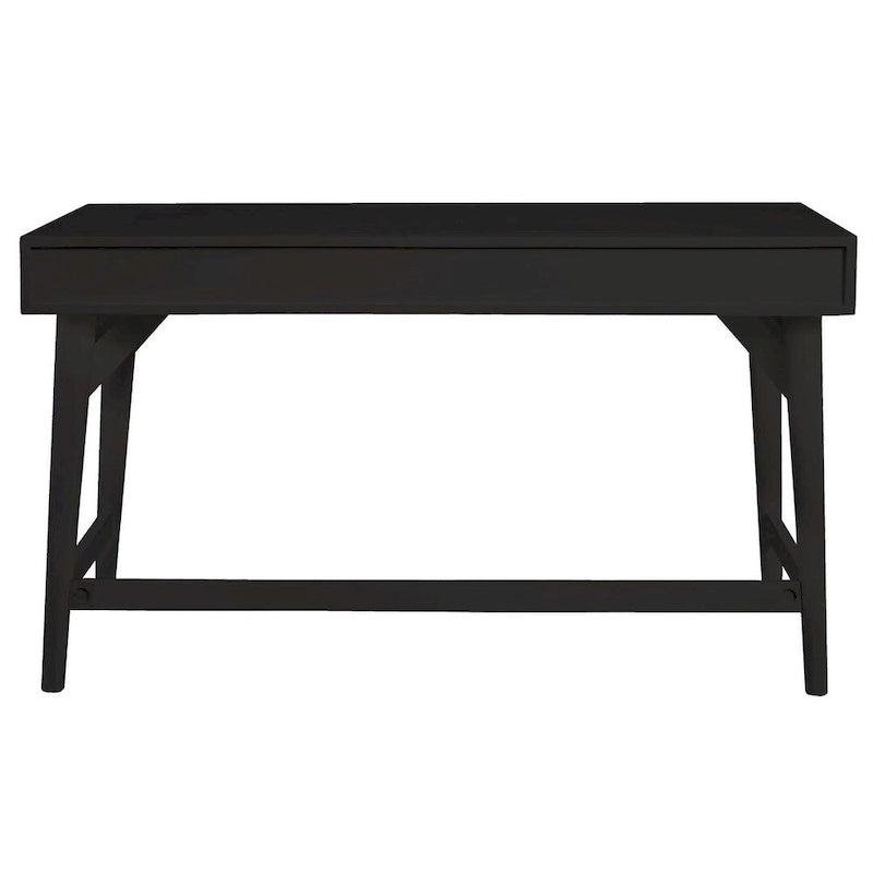 Writing Desk with Textured Wood Drawers and Gold Hardware