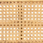 Moderner Boho-Akzenthocker aus natürlichem braunem Rattan