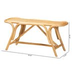 Moderner Boho-Akzenthocker aus natürlichem braunem Rattan