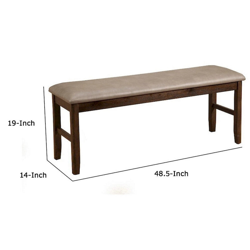 Padded Dining Bench Rubberwood and Acacia with MDF