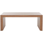 Table basse en placage de bois avec bord en cascade