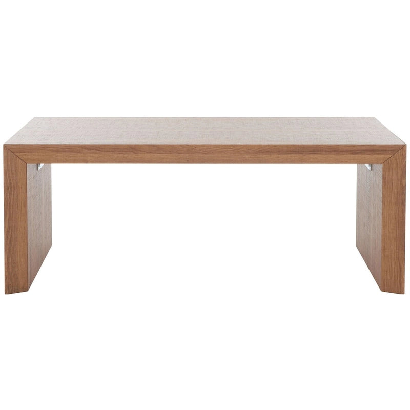 Wood Veneer Waterfall Edge Coffee Table