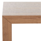Table basse en placage de bois avec bord en cascade