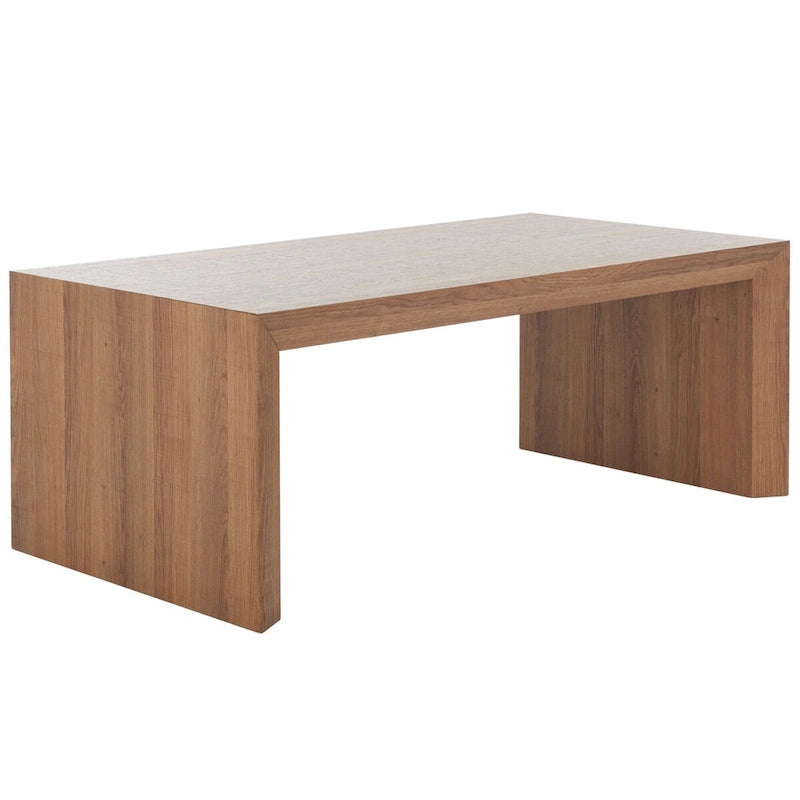 Wood Veneer Waterfall Edge Coffee Table